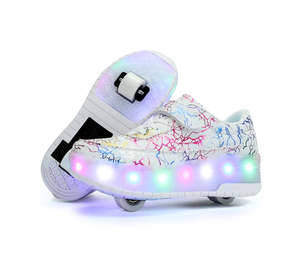 HUSKSWARE Rollschuhe Schuhe Jungen Mädchen Mit 4 Rollen Skateboardschuhe, verstellbar Jugend Schuhe