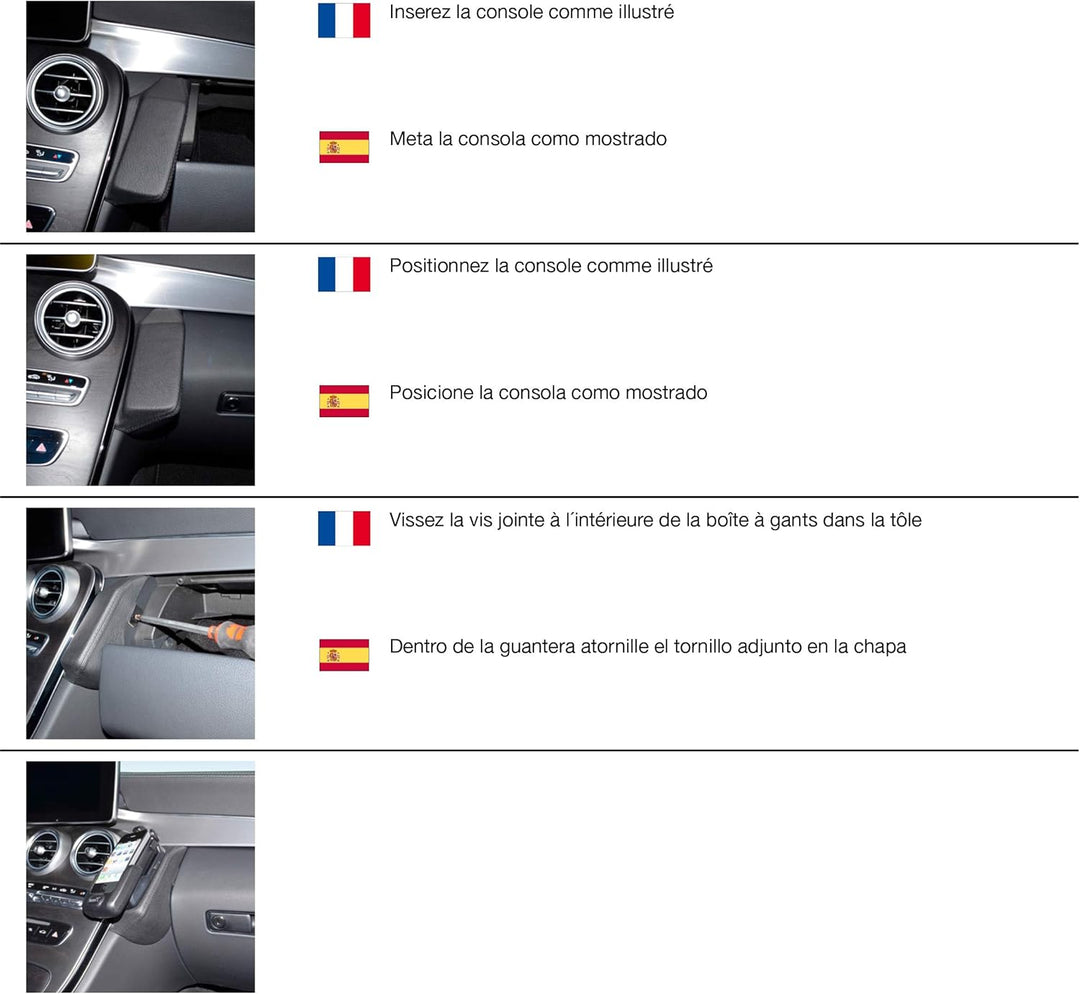 KUDA 1295 Halterung Kunstleder schwarz für Mercedes C-Klasse (W205/S205) ab 2014, 1295