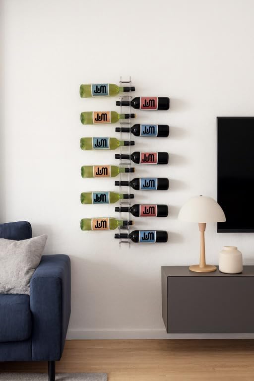 JUM Weinregal aus Acrylglas für 12 Flaschen - modernes und stylisches Wandregal, transparent, platzs