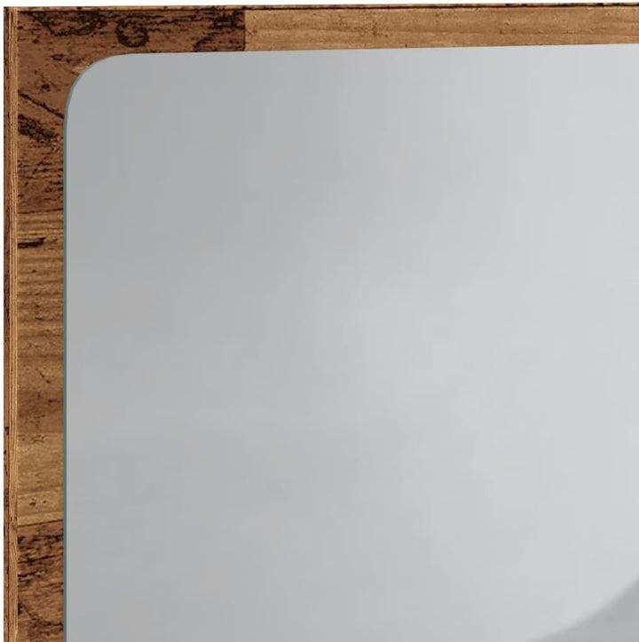 vidaXL Badspiegel mit LED-Leuchten Altholz-Optik 60x8,5x38 cm