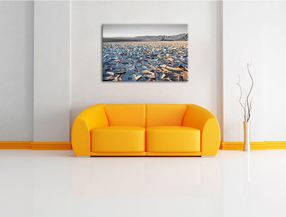 rissige Erde schwarz/weiss Format: 100x70 auf Leinwand, XXL riesige Bilder fertig gerahmt mit Keilra