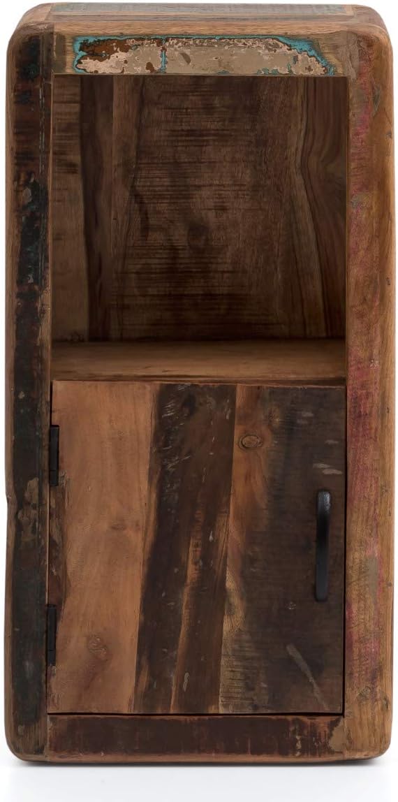 Woodkings® Bad Hängeschrank Kalkutta mit Fach recyceltes Holz bunt rustikal Hängebad Badhochschrank