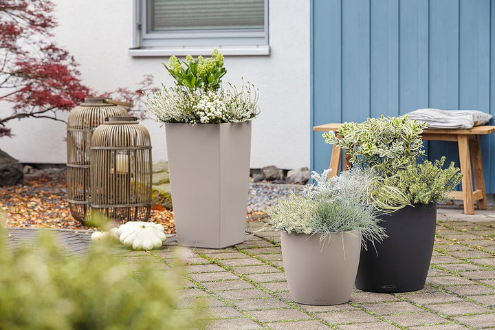 Lechuza 13224 Pflanztopf mit Erd-Bewässerungs-System, Schiefergrau, 35 x 35 x 33 cm 34.5x34.5x32.5 c