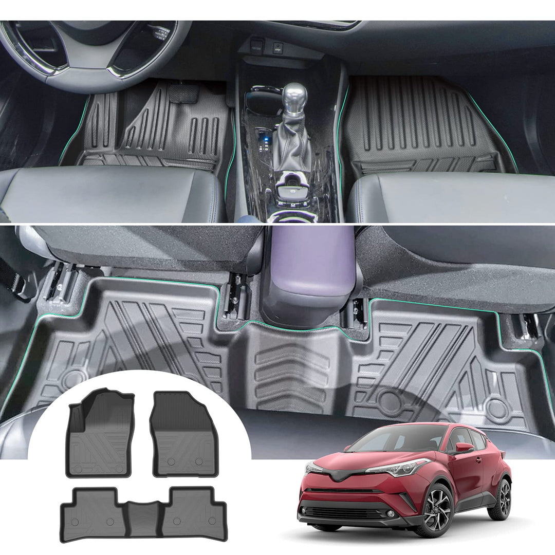 GAFAT Toyot-a C-HR 2016-2023 Fussmatten, CHR Fussmatten Gummimatten Original, 3D-Scannen TPE Hoher R