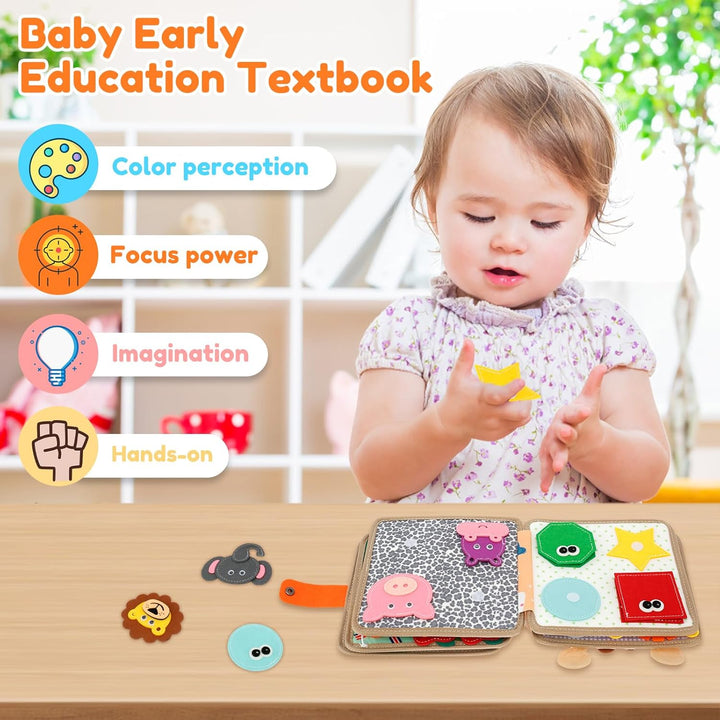 Eyoulife Spielzeug Busy Board Weicher Filz, Quiet Book Heuristisches 20 in 1, Busyboard Tragbar Für