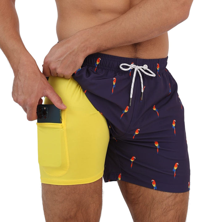 Arcweg Badehose für Herren Jungen Badeshorts mit Kompression Liner 2 in 1 Schnelltrocknend Strandhos