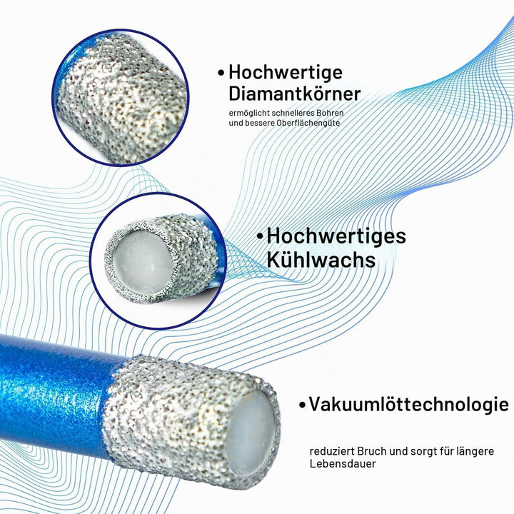 Diamant Trockenbohrer Fliesenbohrer 8mm 2 Stücke M14 Gewinde Diamantbohrer Glasbohrer Set Lochsäge f