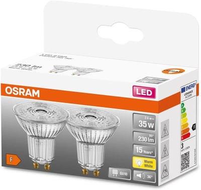 OSRAM Lamps LED Star PAR16, Sockel: GU10, Nicht Dimmbar, Warmweiss, Ersetzt eine herkömmliche 35 Wat