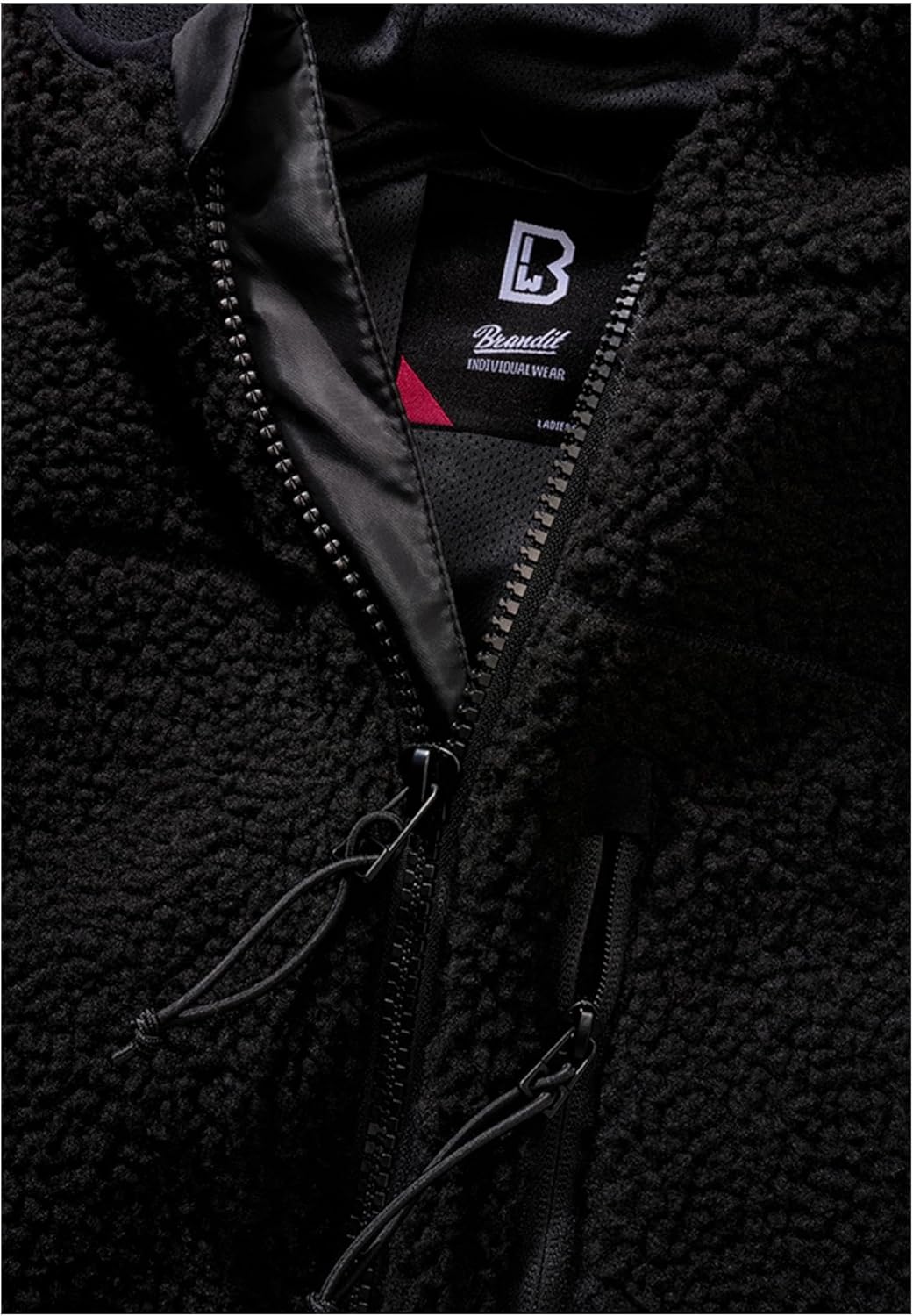 Brandit Women Teddyfleece Jacket Hooded, many colours, Grössen XS bis 5XL, XS Schwarz