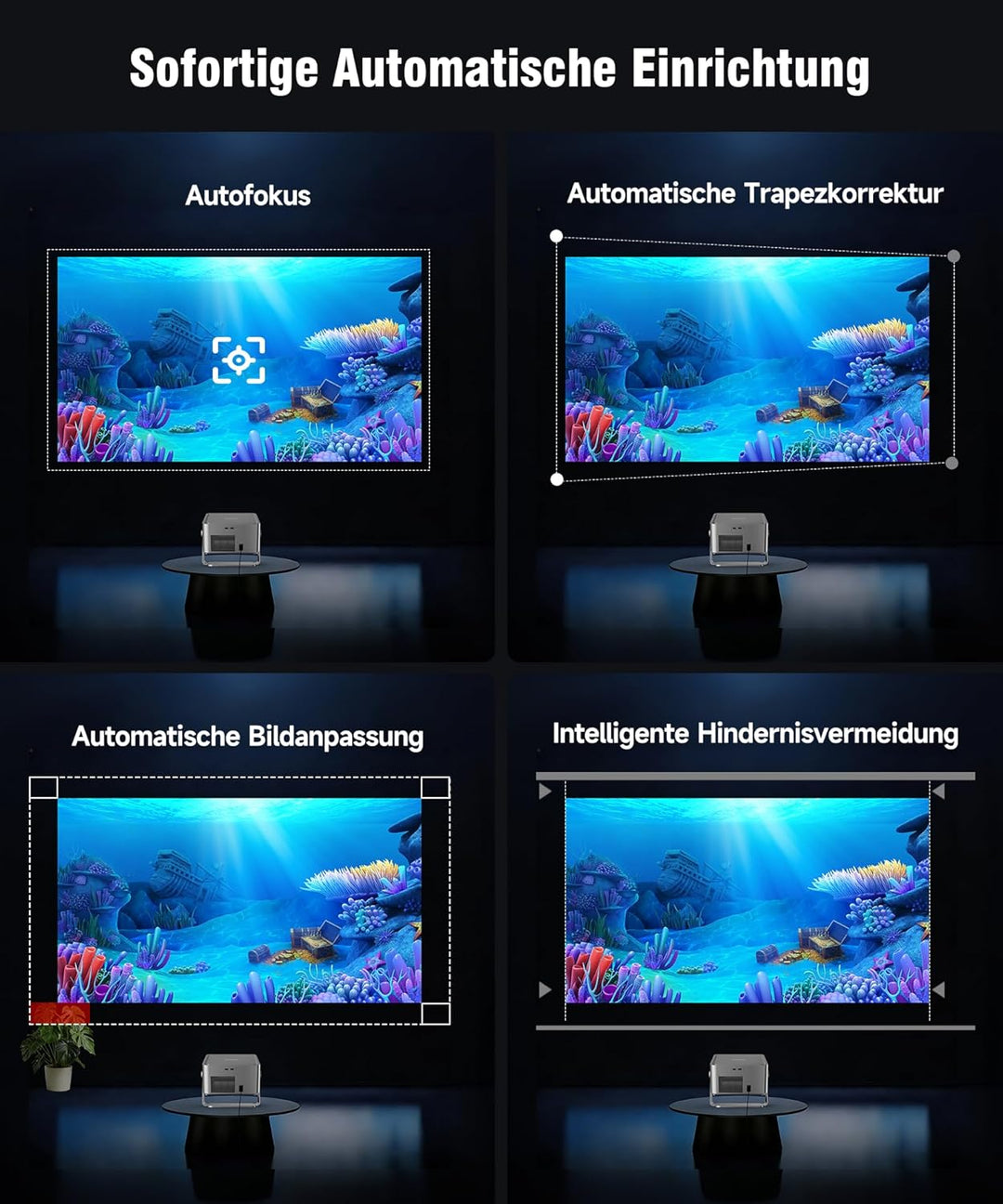 Magcubic Beamer 4K, 1080P Native 800ANSI Projektor mit WiFi, Bluetooth, Sprachsteuerung, Integrierte