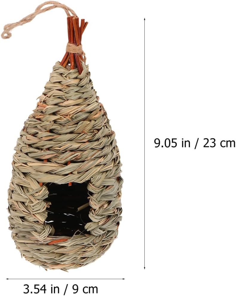 2st Vogelnest Aus Stroh Fenster Vogelnest Vogel Im Freien Meise Strohvogel Papageienspielzeug Vogelh