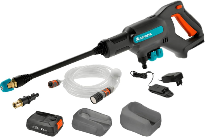 Gardena Akku-Mitteldruckreiniger AquaClean 24/18V P4A Ready-To-Use Set: Akku-Reiniger für den Aussen