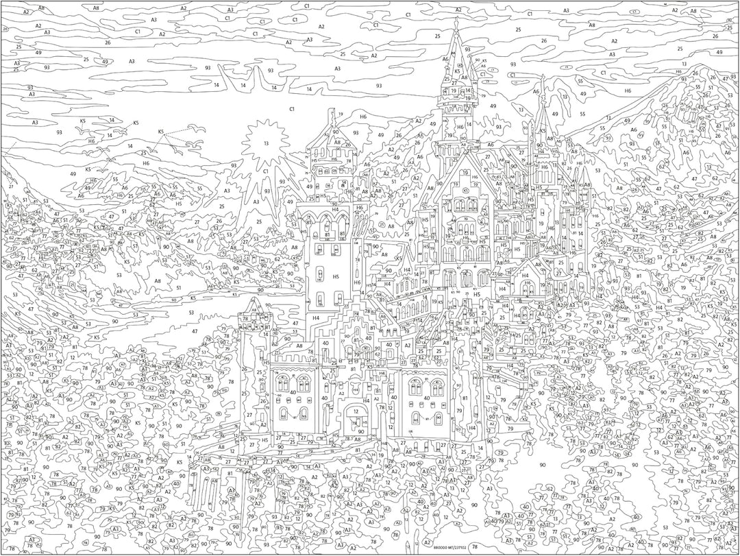 Ravensburger CreArt 20278 - Märchenhaftes Schloss - Malen nach Zahlen Erwachsene, DIY Malset mit Pin