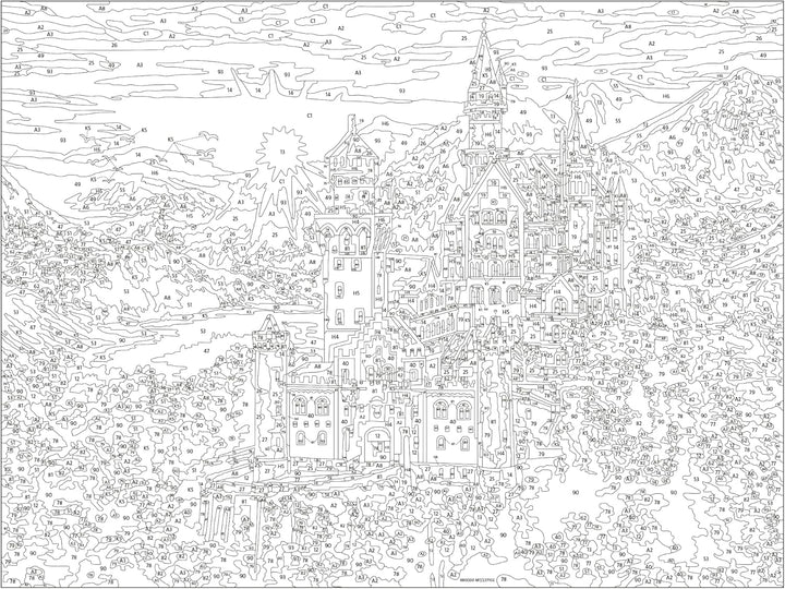 Ravensburger CreArt 20278 - Märchenhaftes Schloss - Malen nach Zahlen Erwachsene, DIY Malset mit Pin