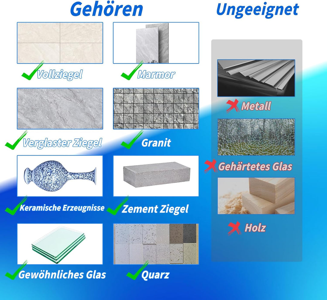 Fliesenbohrer 35mm x M14 Diamantbohrer Glasbohrer Fliesen Diamant Feinsteinzeug Bohrer für Keramik G