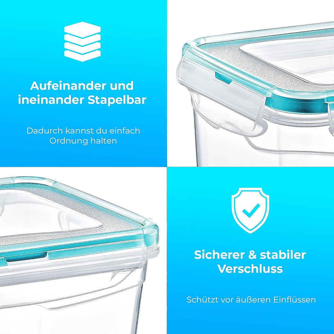 astor24 Premium 4er Set Frischhaltedosen- Mealprep -800ml - 100% luftdicht und auslaufsicher - Aufbe