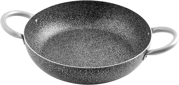 Home Family Stone Bratpfanne Antihaft mit 2 Griffen, Stein, Schwarz/Grau, 32 cm