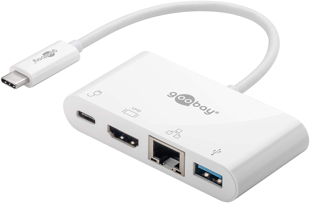Goobay 62105 USB C Hub Multiport USB Verteiler 60W PD / 4 Port USBC auf 1x HDMI - 1x USB-C - 1x USB-