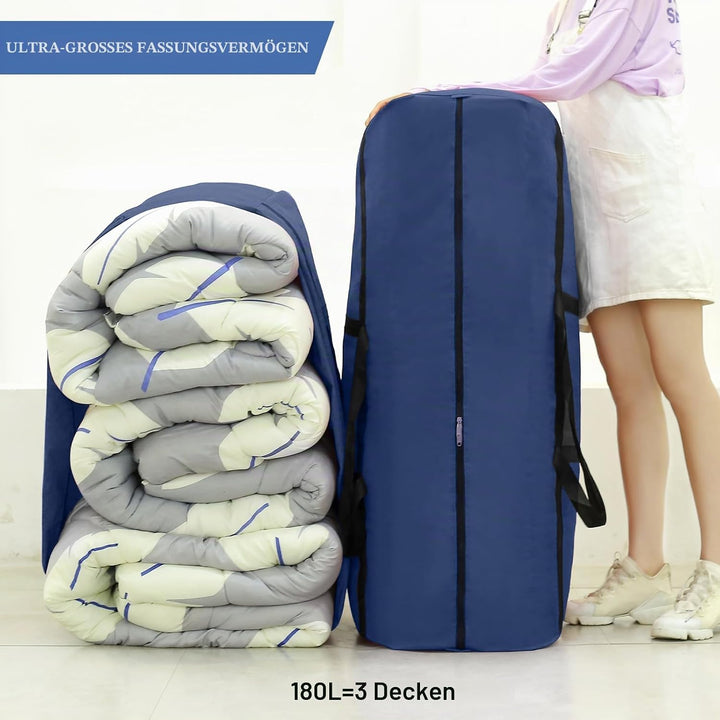 2Stück 180L Aufbewahrungstasche, Grosse Umzugstaschen, 600D Oxford Auflagentasche, XXL Reisetasche,