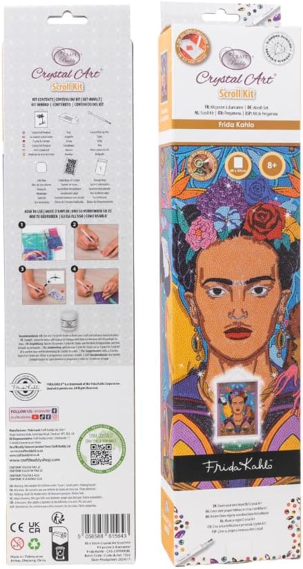 CRYSTAL ART - Frida Kahlo, 40x50cm Scroll, CAS-31FRK908L