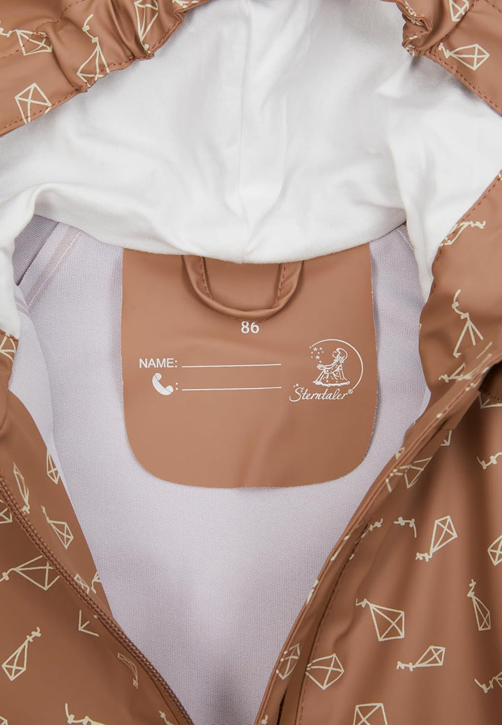 Sterntaler Unisex Baby Regenjacke Ungefüttert Drachen 128 lehmbraun, 128 lehmbraun