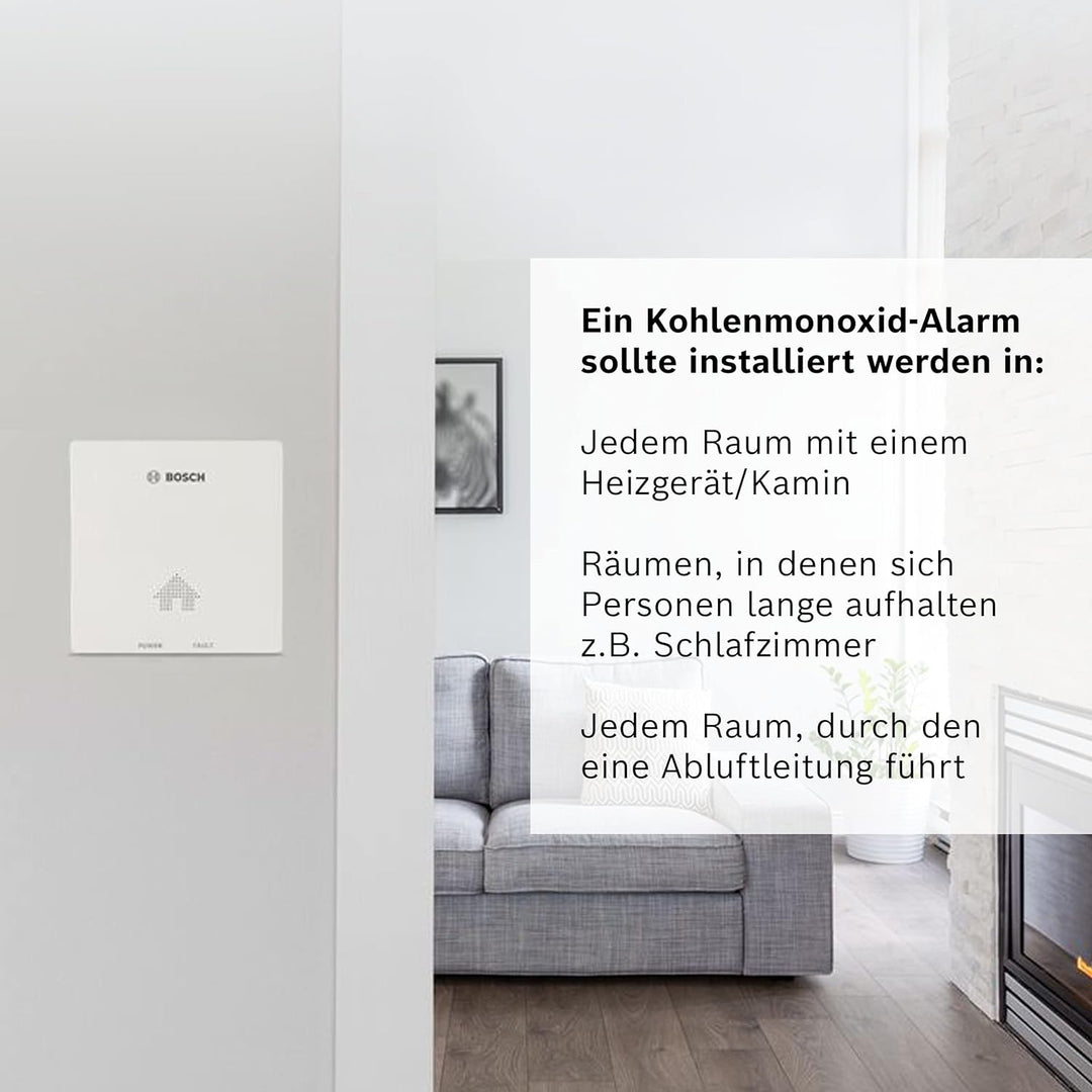 Der CO-Melder D-CO von Bosch - Einfach zu installierendes Kohlenmonoxid-Warngerät mit Memory-Modus u