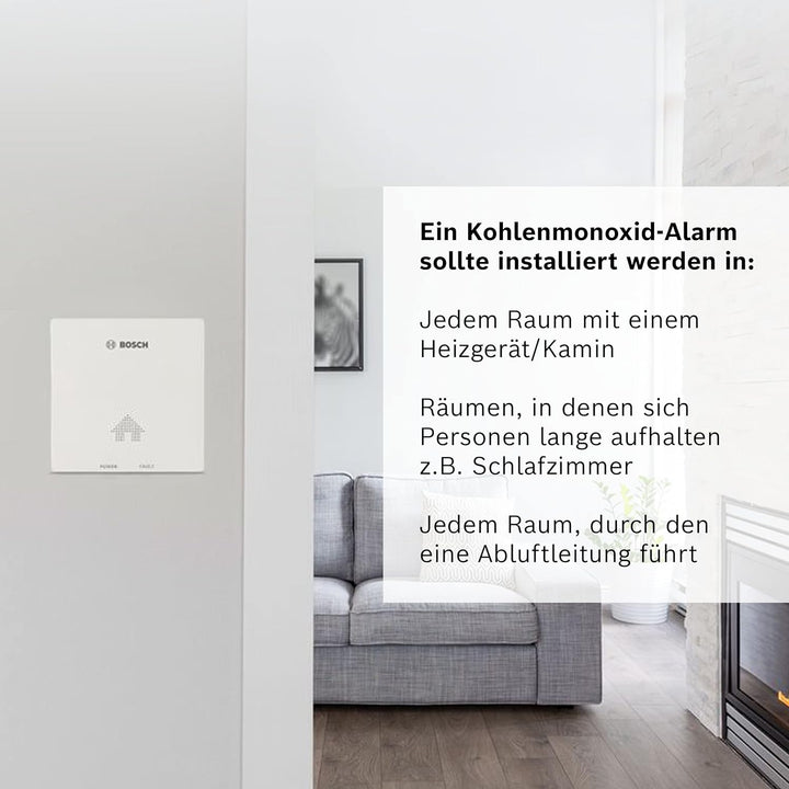 Der CO-Melder D-CO von Bosch - Einfach zu installierendes Kohlenmonoxid-Warngerät mit Memory-Modus u
