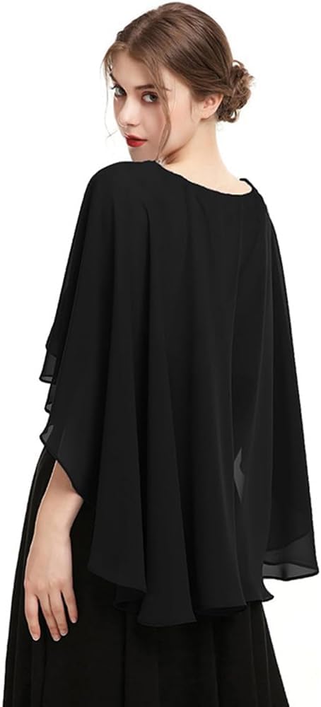 Damen Chiffon Stola Schal Braut Hochzeit Capes Leichter Poncho Elegant Umschlagtuch Chiffonschal Bol