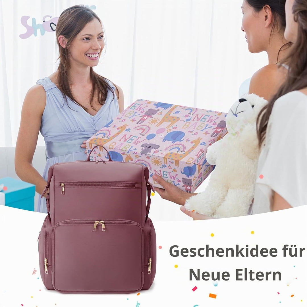 CEI-CEI Baby Wickeltasche/Rucksack mit Isolierter Flaschentasche, Wasserdichtes Neoprengewebe, Wicke