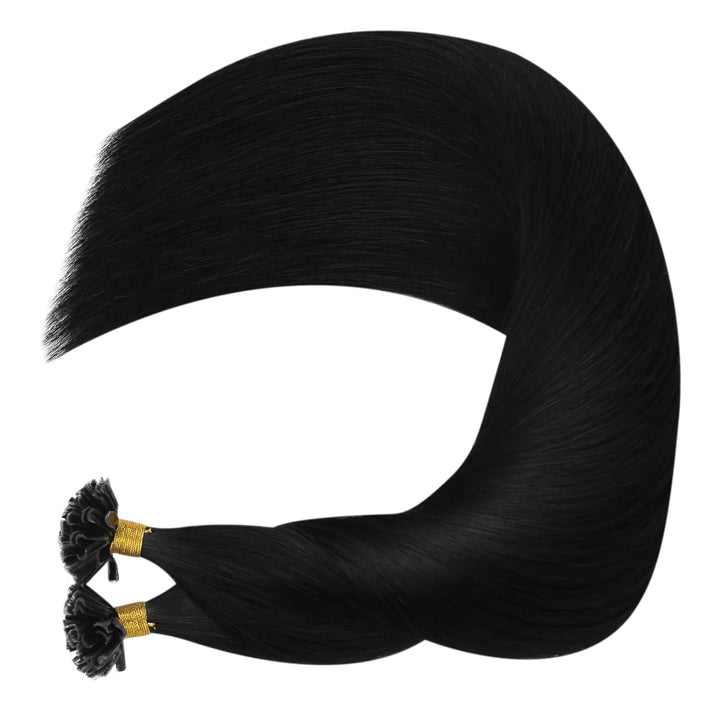 Moresoo Extensions Echthaar Bondings Schwarz 1g Remy Pre Bonded U Tip Extensions Echthaar Schwarz 50