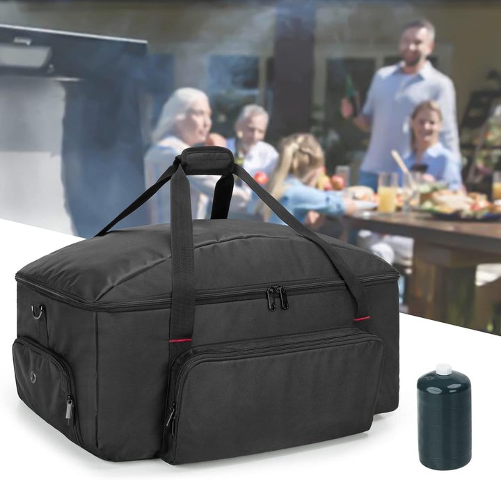 SAMDEW Aussenbereich Grill Abdeckung Kompatibel mit Weber Q1400 Elektrogrill, Tragbare Grill Aufbewa