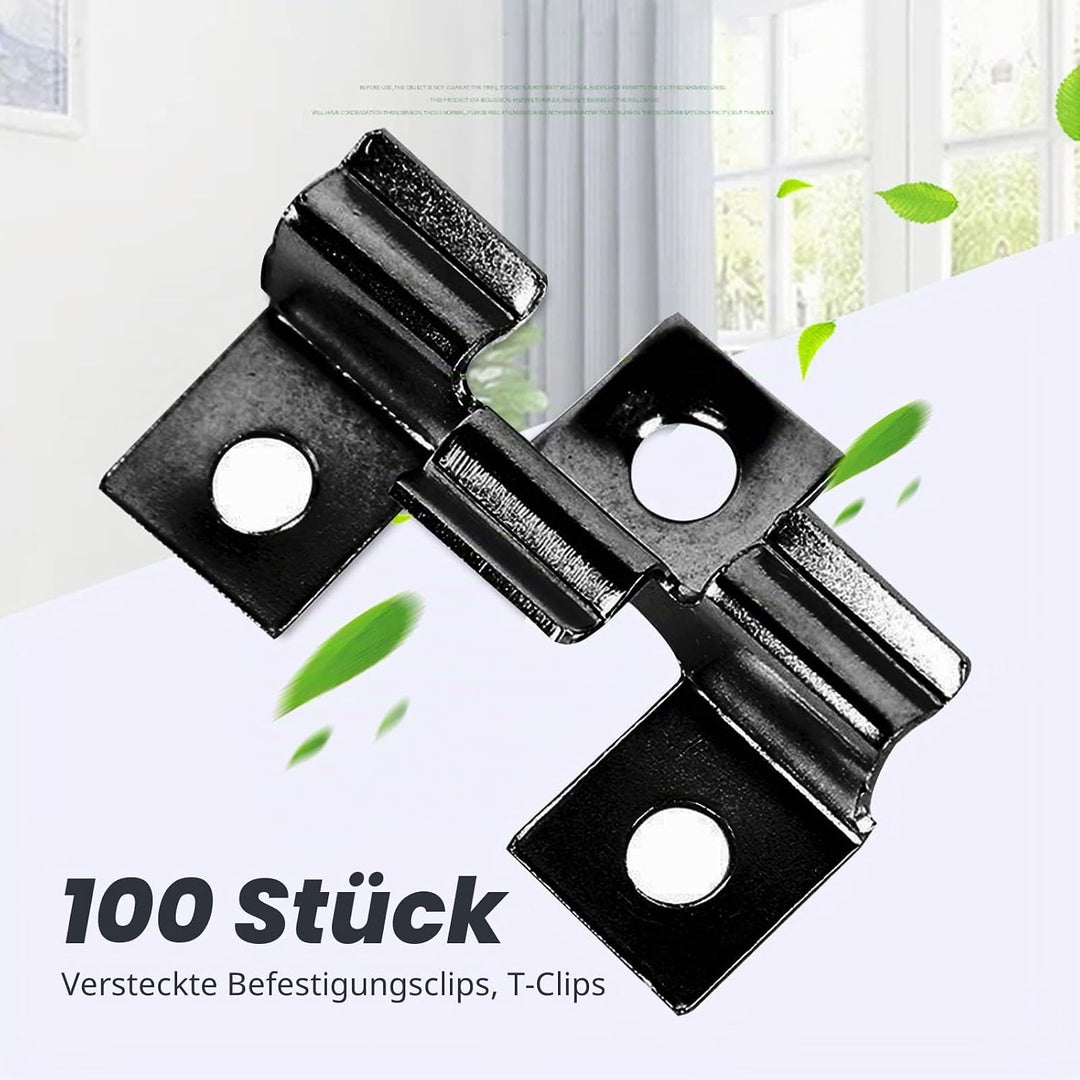 100 Stück WPC Clips Edelstahl, Terrassenclips Clips Klammer WPC Dielen Befestigungsclips (9mm), 9mm