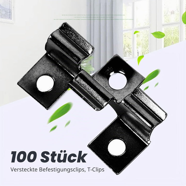 100 Stück WPC Clips Edelstahl, Terrassenclips Clips Klammer WPC Dielen Befestigungsclips (9mm), 9mm
