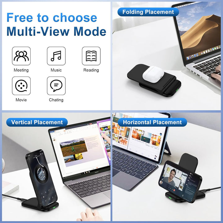 Fast Induktive Ladestation Samsung Wireless Charger Stand Faltbar für Google Pixel 10/9/8,15W Schnel