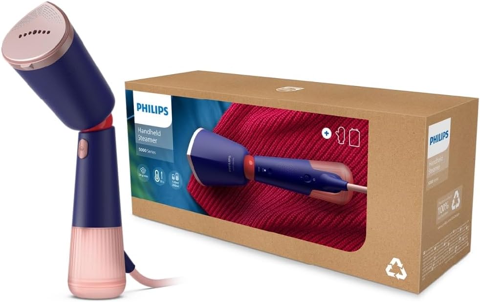 Philips Dampfglätter 5000-Serie – 35 Sekunden Aufheizen, kontinuierlicher Dampf, zwei Wassertanks, E