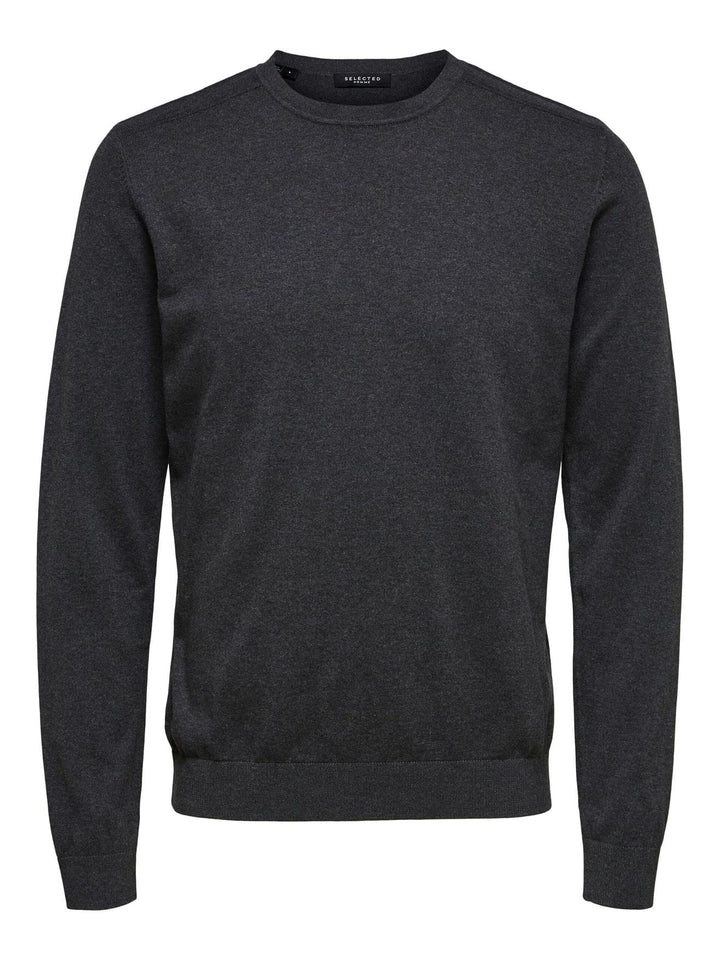 Selected Homme Male Strickpullover Langarm, Antracit/Detail:melange
