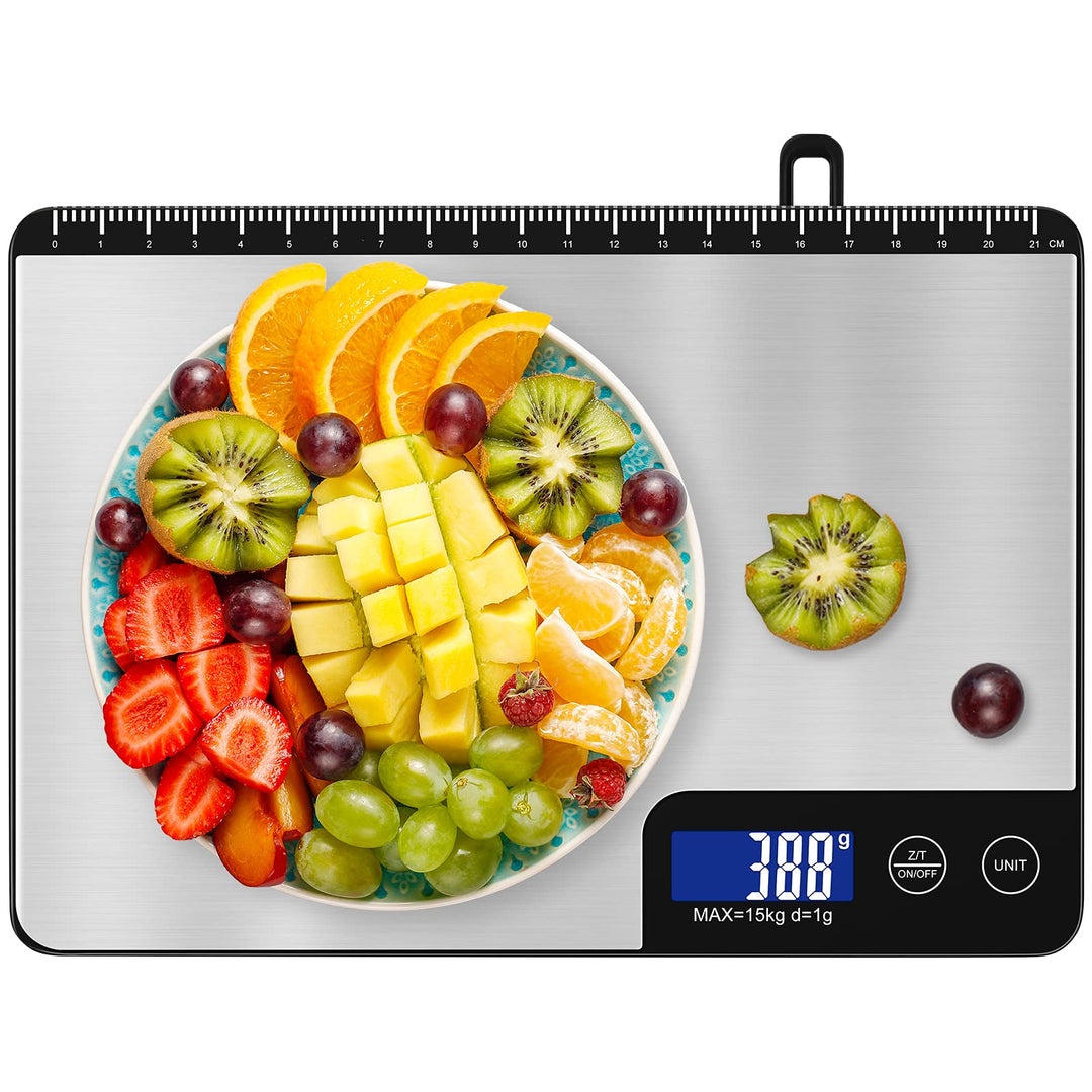 15kg Digitale Küchenwaage mit Lineal, Diyife Professionelle Digital Electronische Waage, Haushaltswa