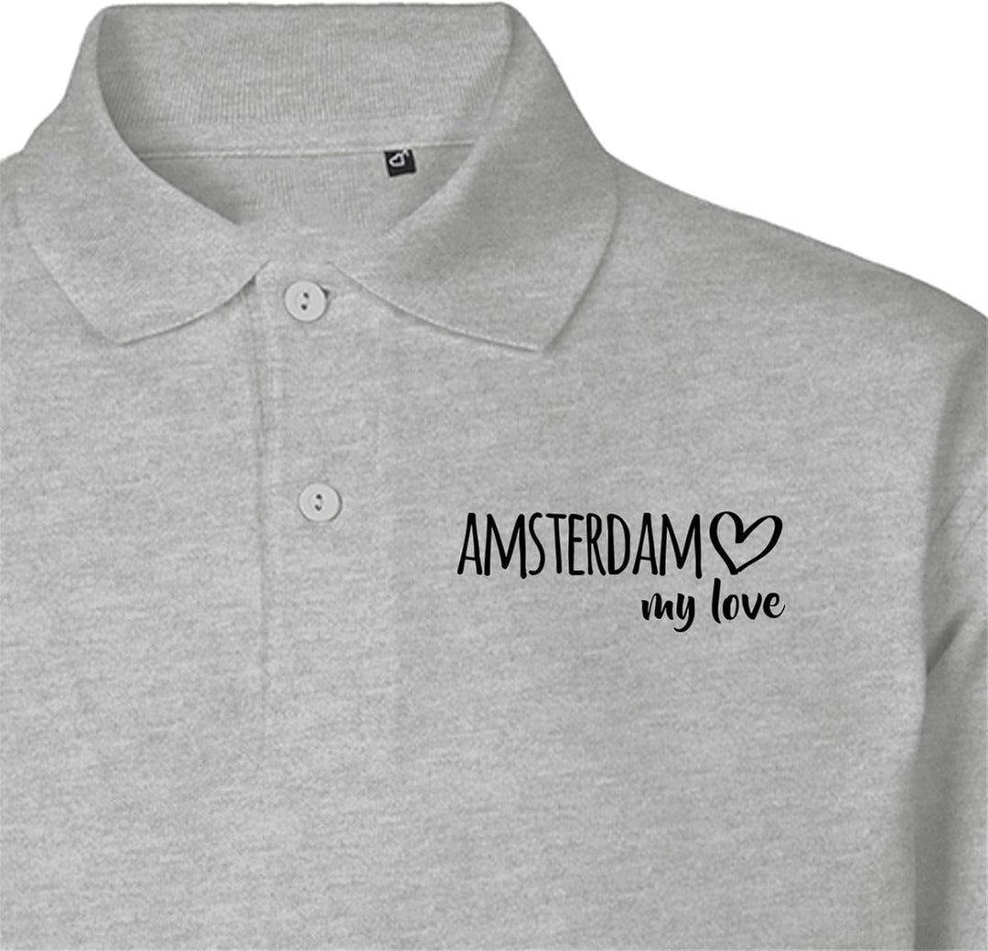 Huuraa Damen Polo Shirt Amsterdam My Love Bio Baumwolle Fairtrade Oberteil Grösse XS-XXL für alle Fa