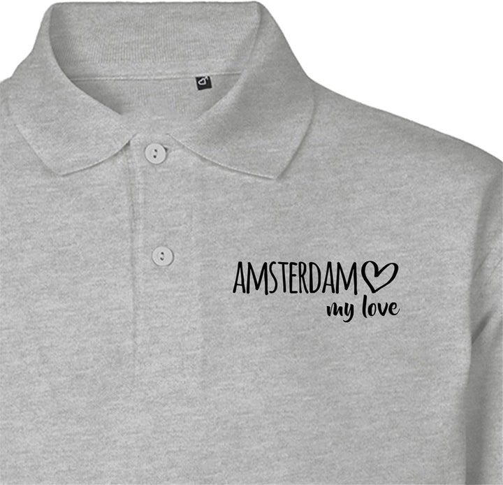 Huuraa Damen Polo Shirt Amsterdam My Love Bio Baumwolle Fairtrade Oberteil Grösse XS-XXL für alle Fa