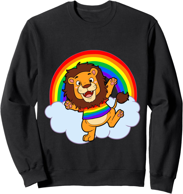 Bunter Baby Löwe Regenbogen Löwenbaby Kleiner Löwe Löwen Sweatshirt
