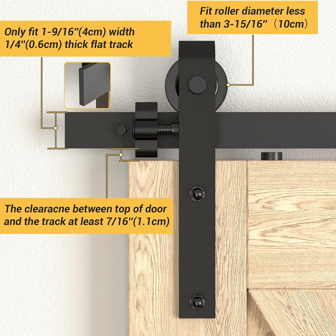 CCJH Schiebetürstopper für Scheunentürstopper, Scheunentürstopper, Hardware für obere Schiene, 1 Paa