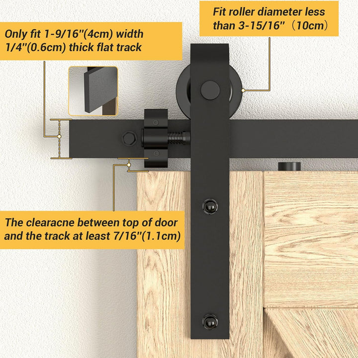 CCJH Schiebetürstopper für Scheunentürstopper, Scheunentürstopper, Hardware für obere Schiene, 1 Paa