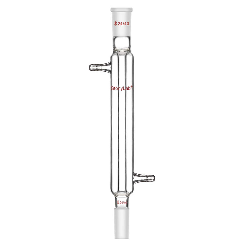 StonyLab Gelenk Liebig Kondensator, Borosilicatglas Liebig Condenser mit 24/40 Joint 200mm Jack Leng