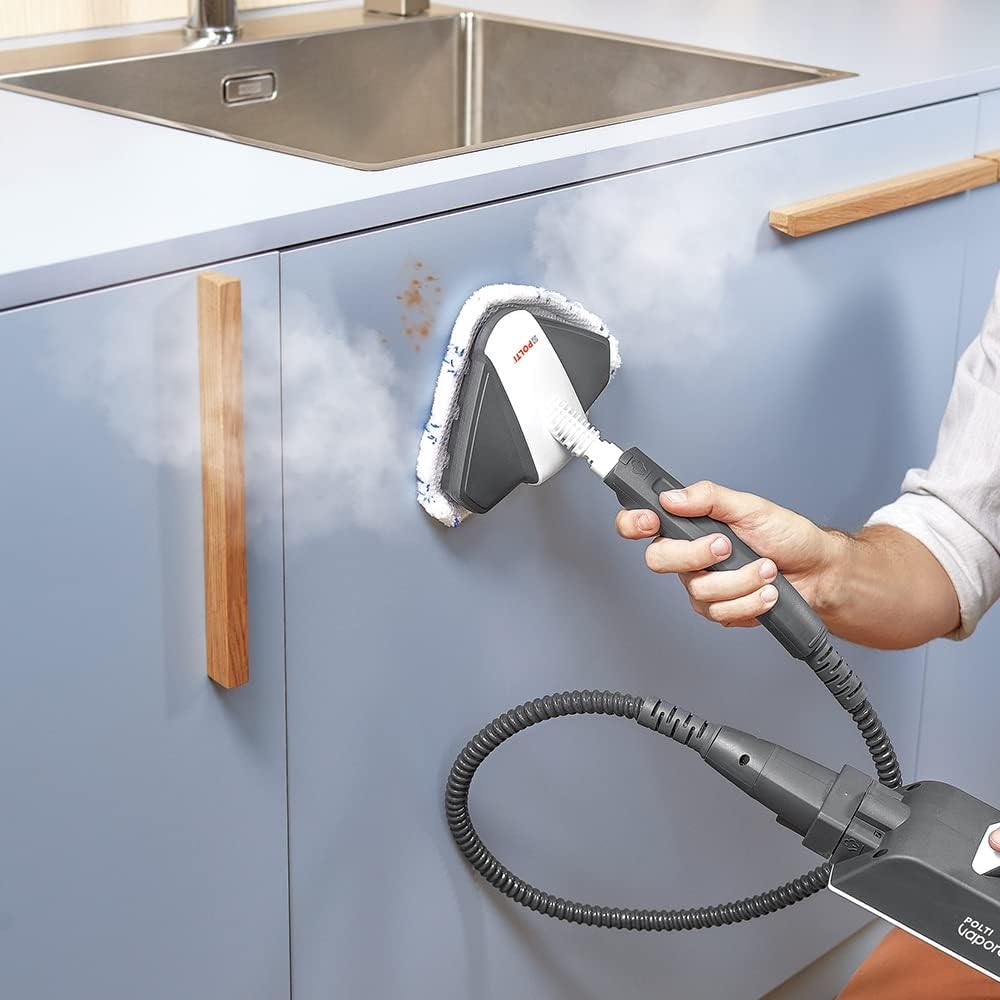 Polti Vaporetto PAEU0400 Dreieckige Dampfdüse mit 2 Mikrofasertüchern, ideal für die Reinigung flach