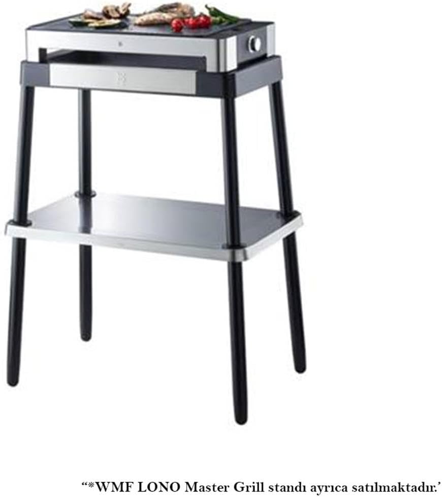 WMF Lono Tischgrill gerippt, 2 W, Elektrogrill mit variabler