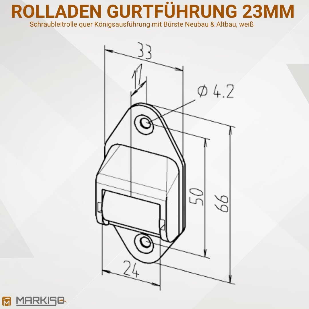 Gurtleitrolle Rolladen Gurtführung 23 mm Königsrolle Handwerkerqualität 10 Stück, 10 Stück