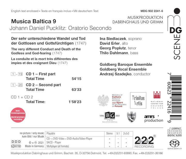 Oratorio Secondo, Audio-CD