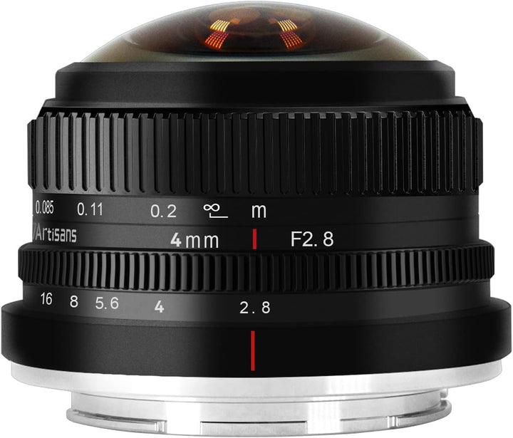 7 Artisans 4mm F2.8 Fisheye Ultra Wide Angle Lens APS-C Handbuch Focus Prime Lens Kompatibel für Fuj