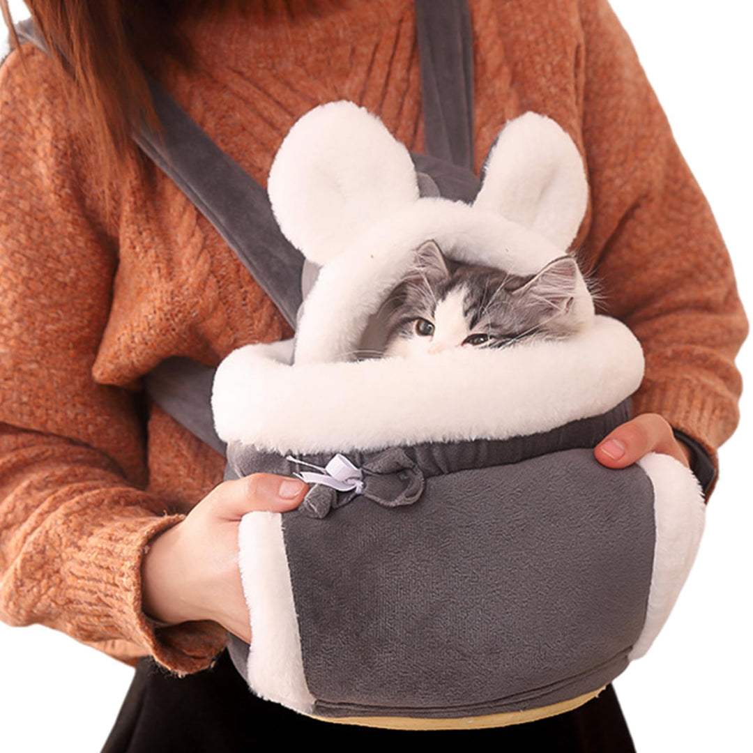 NIDONE Katzentasche, weicher und Warmer Katzen- und Hunde-Frontträger, Doppeltaschen-Rucksack, Winte