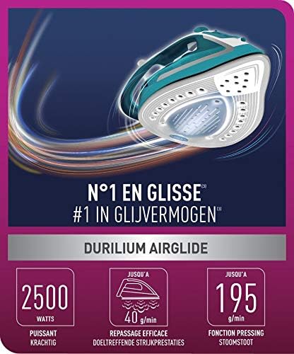 Calor Easygliss Plus FV5719C0 Dampfbügeleisen, türkis 195 g/min, 195 g/min